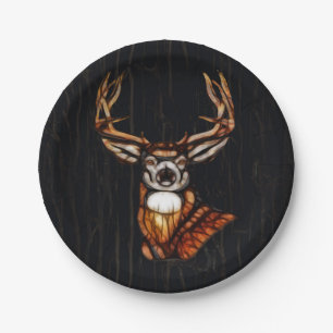 Holz Hirsche Rustikales Land Personalisiertes Part Pappteller