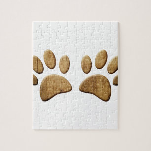 Holz Hund Pfotenabdruck Puzzle