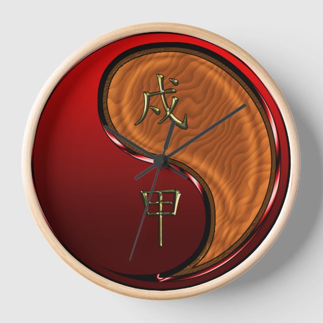 Holz Hund Uhr (Vorderseite)