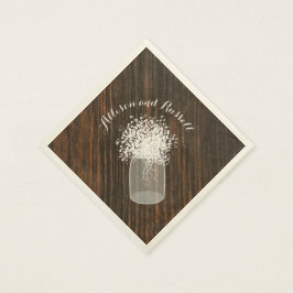 Holz Inspiriert Mason Jar Gipskraut Hochzeit Serviette