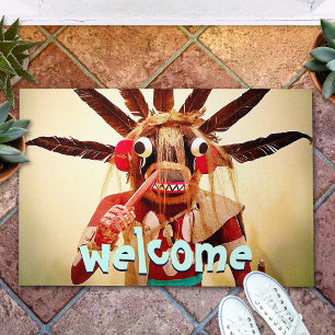 Holz-Kachina-Puppe Lustiges Gesicht Willkommens-Ty Fußmatte
