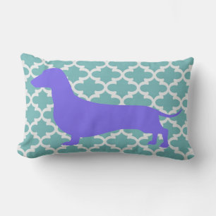 Holz-Kissen - Lila Silhouette Dachshund Lendenkissen