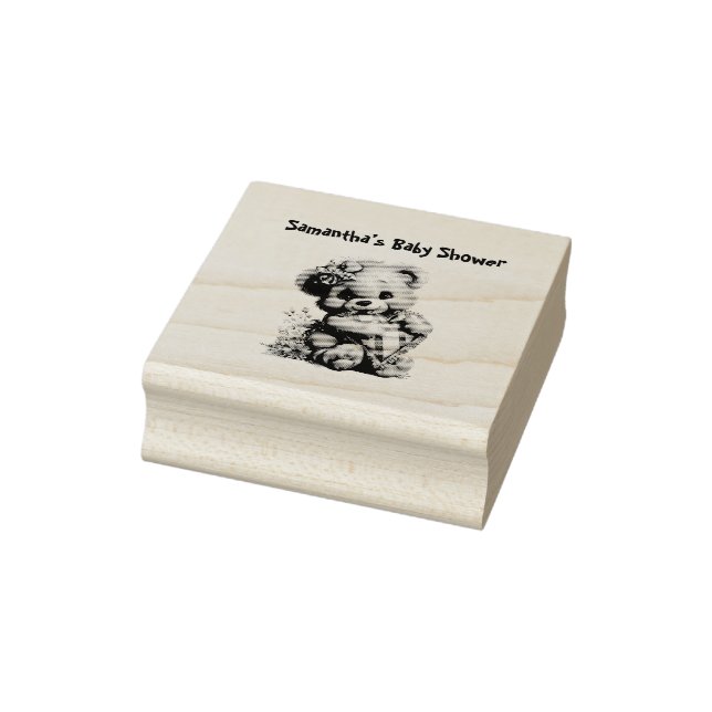 Holz-Kunststempel Teddybär Baby-Party  Gummistempel (Stempel)