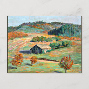 Holz - Landschaft im Frühfall Postkarte