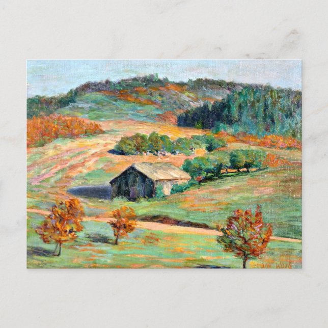 Holz - Landschaft im Frühfall Postkarte (Vorderseite)