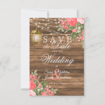 Holz, Laterne und Korallen - Save the Date