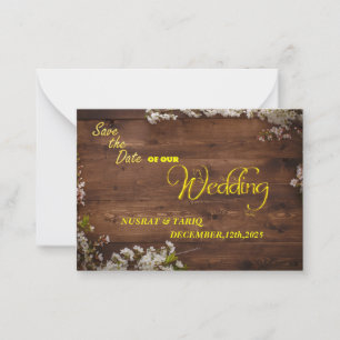 Holz Liebe eine rustikale Textur Save the Date Mitteilungskarte