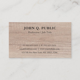 Holz-Look Elegante einfache Berufliche Vorlage Visitenkarte