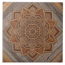 Holz-Mandala-Muster