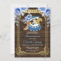 Holz Mexican Quinceanera Blue Rose Blume