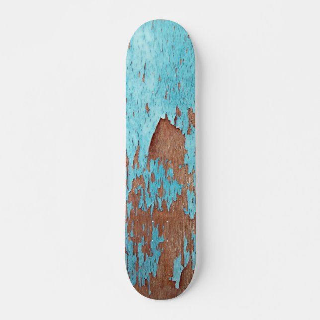 Holz mit Peeling Blue Paint Skateboard (Vorne)