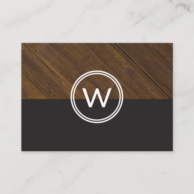Holz-Monogramm Zweifarbig Visitenkarte (Vorderseite)