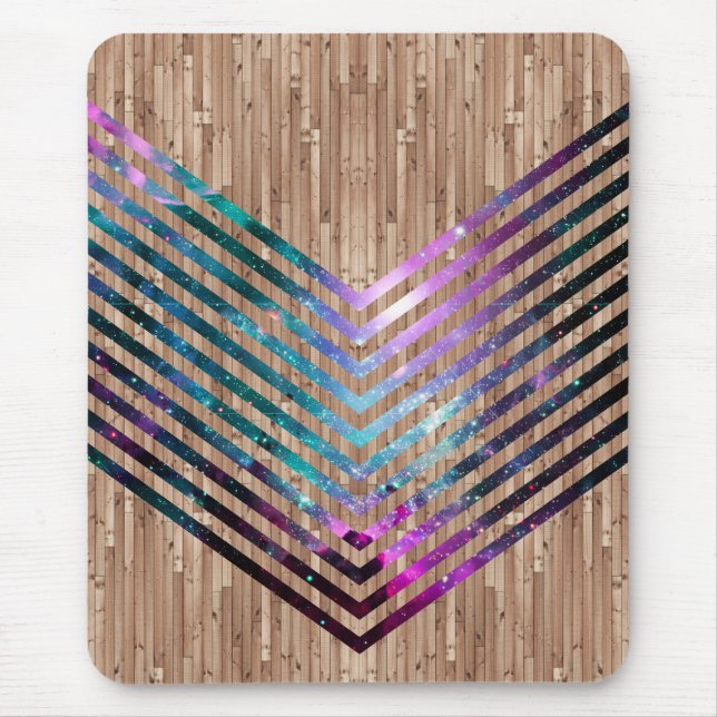 Holz-Nebel-Chevron Mousepad (Vorne)