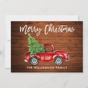 Holz Pinsel Schrift Vintage LKW Weihnachtsbaum Feiertagskarte