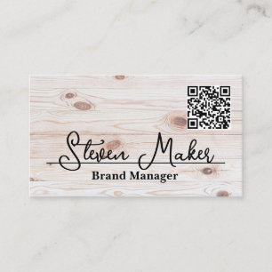 Holz   QR Code Business Card Visitenkarte