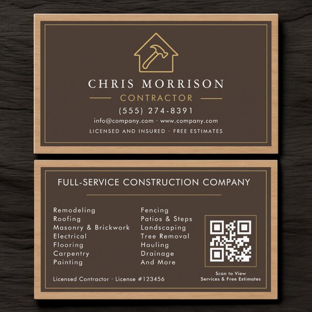 Holz-QR-Code für den Bauwesen Visitenkarte (Von Creator hochgeladen)