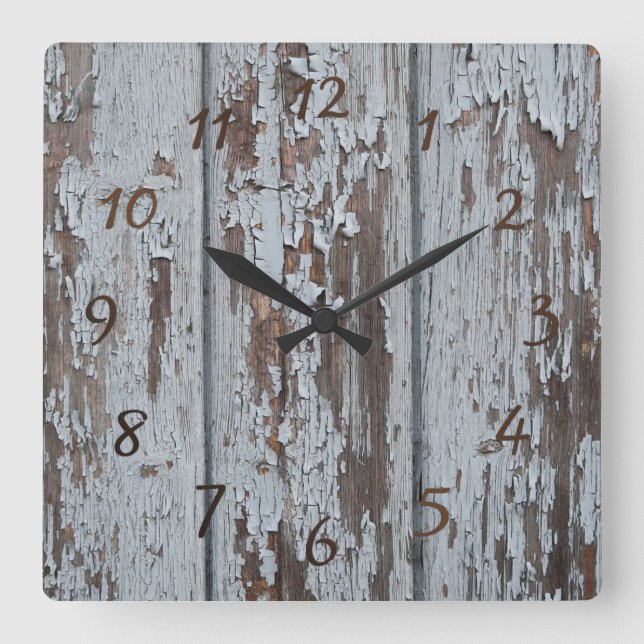 Holz Quadratische Wanduhr (Vorderseite)