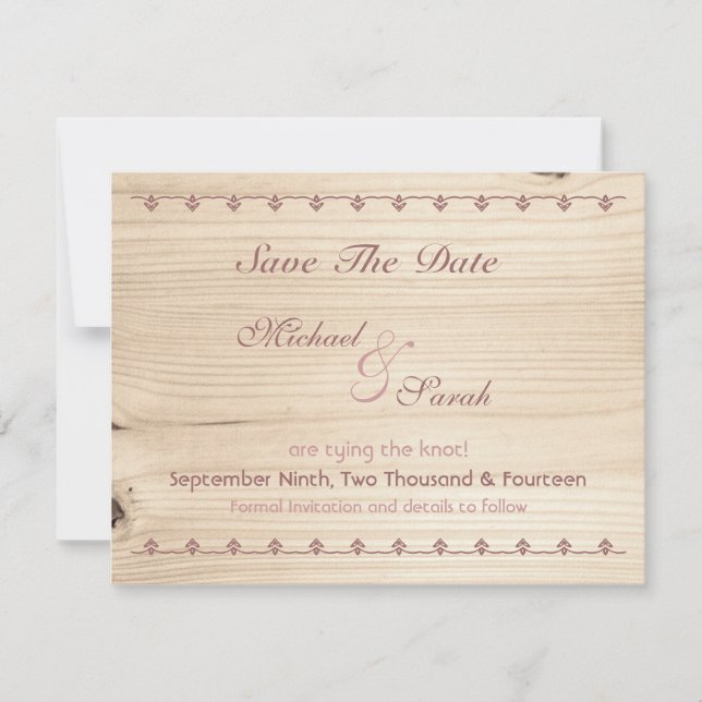 Holz Save the Date (Vorderseite)