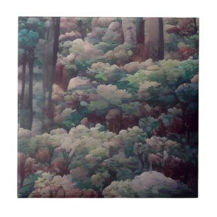 Holz-Schattenkunst grün und braun Fliese