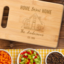 Holz-Schneidbrett 'Home Sweet Home' mit Gravur