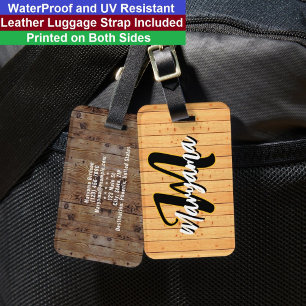 Holz-Schriftzug-Name Personalisiertes Monogramm Gepäckanhänger