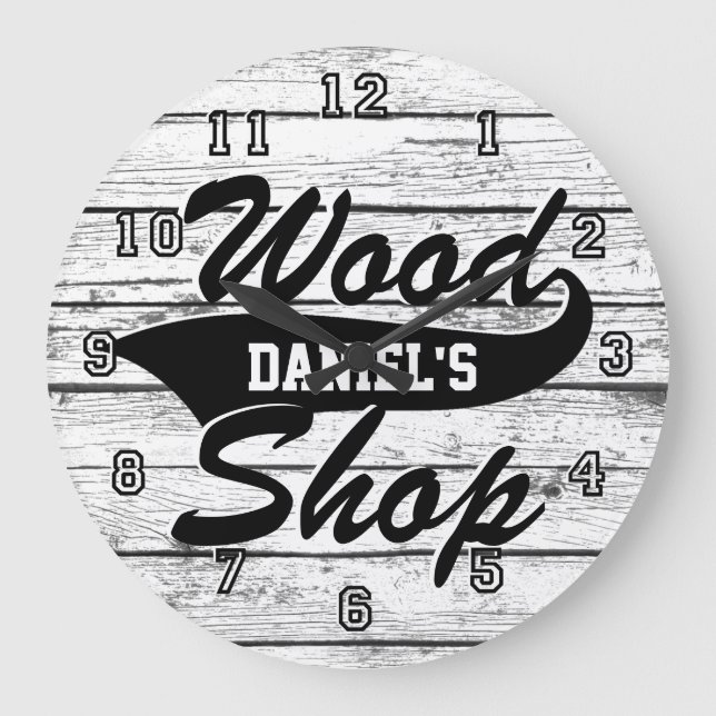 Holz Shop personalisieren Große Wanduhr (Vorderseite)