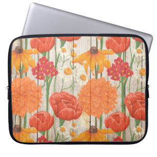 HOLZ SIEHT TEXTURE MIT PASTEL-BLUME AUS LAPTOPSCHUTZHÜLLE