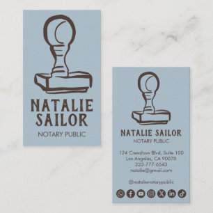 Holz-Stempel-Logo Notar CUSTOM Social Icon Visitenkarte