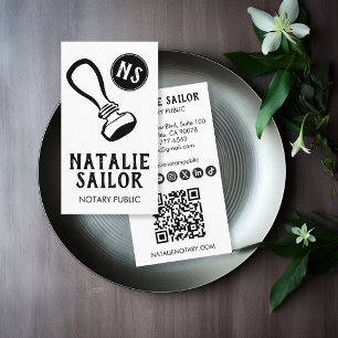 Holz-Stempel-Logo Notar CUSTOM Social Icon Visitenkarte