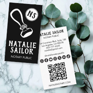 Holz-Stempel-Logo Notar CUSTOM Social Icon Visitenkarte