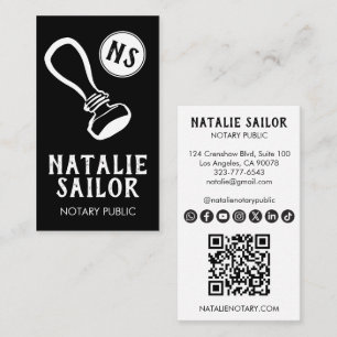 Holz-Stempel-Logo Notar CUSTOM Social Icon Visitenkarte