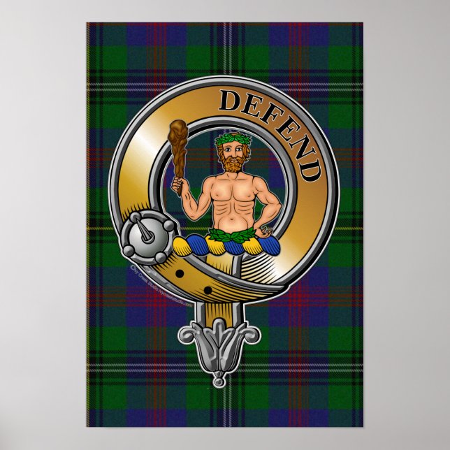Holz Tartan & Abzeichen Poster (Vorne)