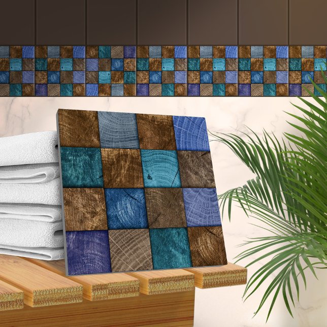 Holz Textur Mosaik Kunst Fliese (Von Creator hochgeladen)