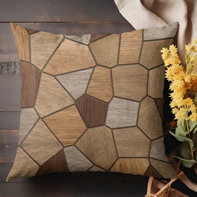 Holz Textur Mosaik Kunst Kissen (Von Creator hochgeladen)