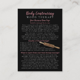 Holz-Therapieorgan, das FAQ-Informationen enthält Visitenkarte