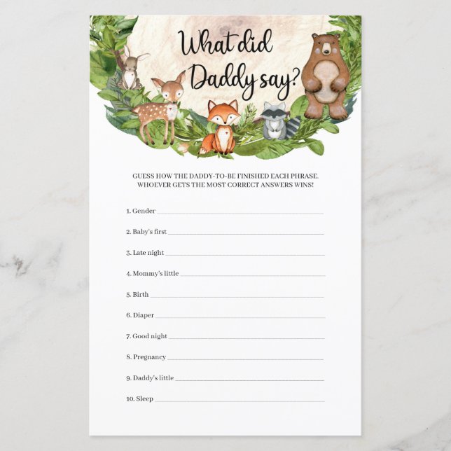 Holz Tiere aus Holz, was Daddy gesagt hat (Vorderseite)