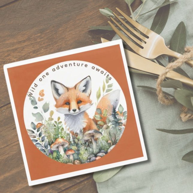 Holz Tiere Fox Partyware Dekoration Essen Serviette (Von Creator hochgeladen)