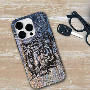 Holz Tiger Blau Case-Mate iPhone 14 Pro Hülle