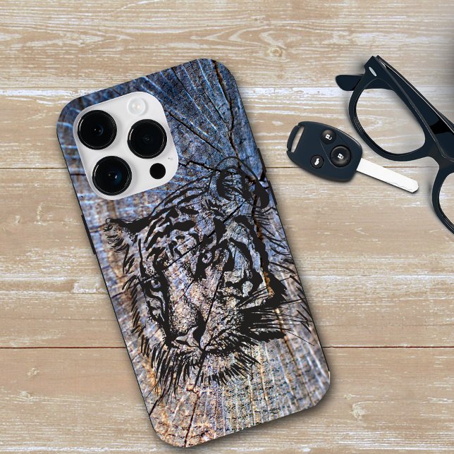 Holz Tiger Blau Case-Mate iPhone Hülle (Von Creator hochgeladen)