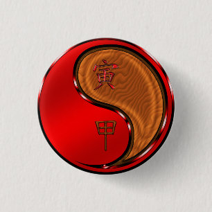 Holz Tiger Button