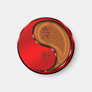 Holz Tiger Magnet