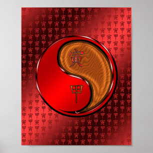 Holz Tiger Poster
