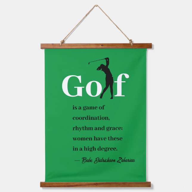 Holz Topped Babe Zaharias Golf Quote Tapestes Wandteppich Mit Holzrahmen (Vorderseite)