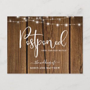 Holz und Leuchten, Ankündigung von Hochzeiten Postkarte