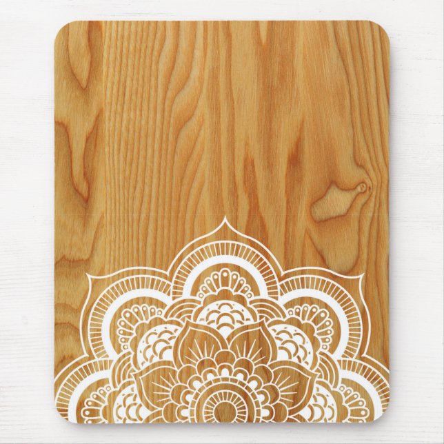 Holz und Mandala Mousepad (Vorne)