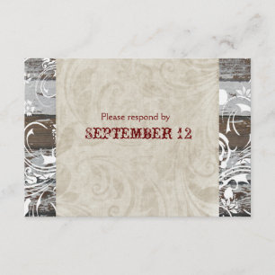 Holz und Pergament UAWG mit Umschlägen RSVP Karte