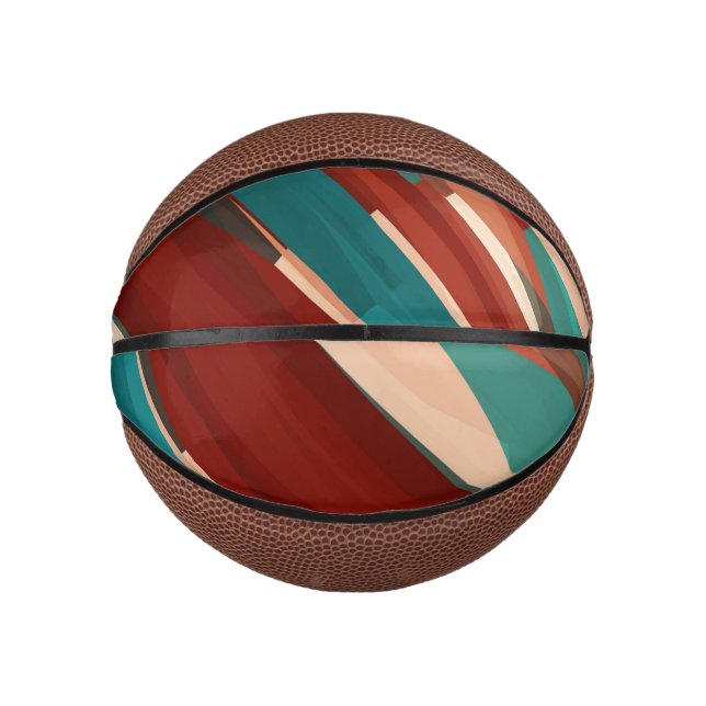 Holz und Türkis Mini Basketball (Vorderseite)
