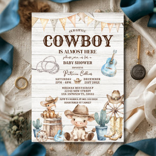 Holz Unser Kleiner Cowboy Wilder Westen Junge Baby Einladung