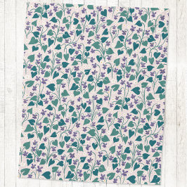 Holz-Veilchen-Anemone-Blumen-Botanischer Blockdruc Fleecedecke
