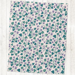Holz-Veilchen-Anemone-Blumen-Botanischer Blockdruc Fleecedecke